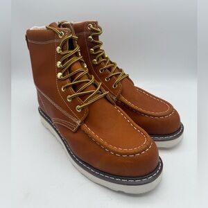 BRAND NEW AdTec Men's 9238L 7” Moc Toe Work Full Grain Leather Boots Men’s Sz 9M